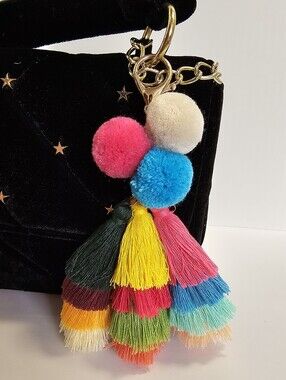Colorful Pom Pom Tassel Bag Charm